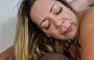 Hot mature stepmom getting pounded by her stepson and his friend